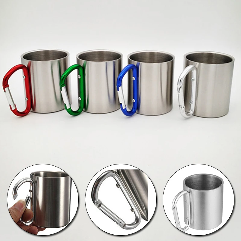 180ml Stainless Steel Cup For Camping Traveling Outdoor Cup with Handle