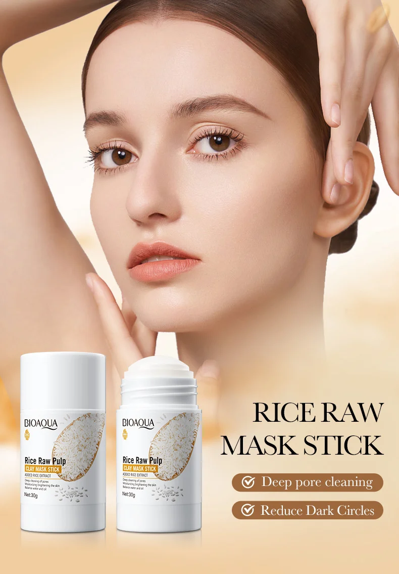 Description Picture 3 of itemFacial Remove Blackhead Rice Solid Mask Acne Blemish Black Dots Clean Face Shrink Pores Stick Cream Brighten Korean Skincare New