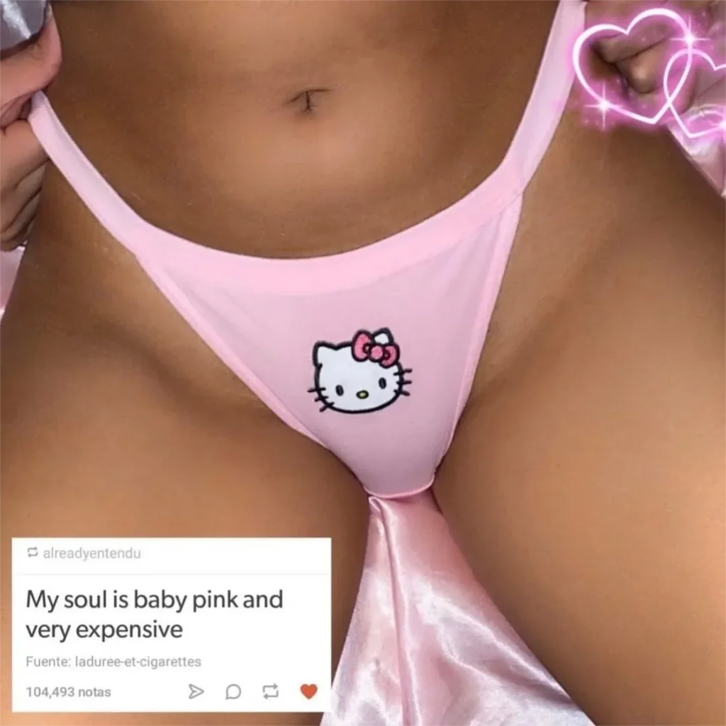 

Sanrio Hello Kitty Pink Panties Women Cute Sexy Briefs Cartoon Custom Embroidered Sticker Thong Underwear Y2k Cotton Elastic