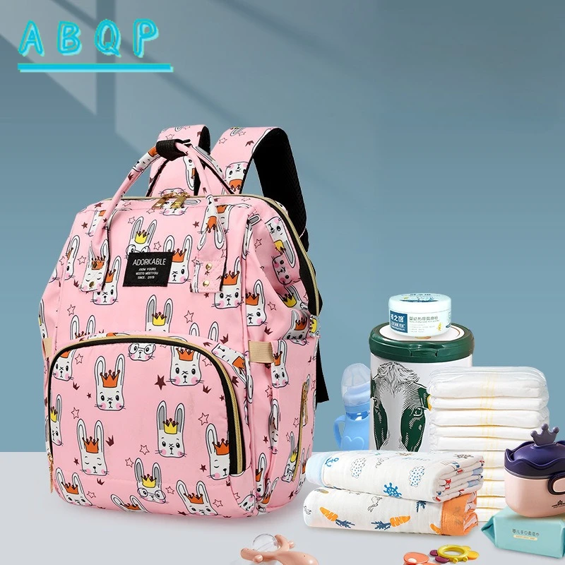 새로운 기저귀 가방 배낭 패션  기저귀 가방 배낭 대용량 다기능 휴대용  용품 보관 배낭