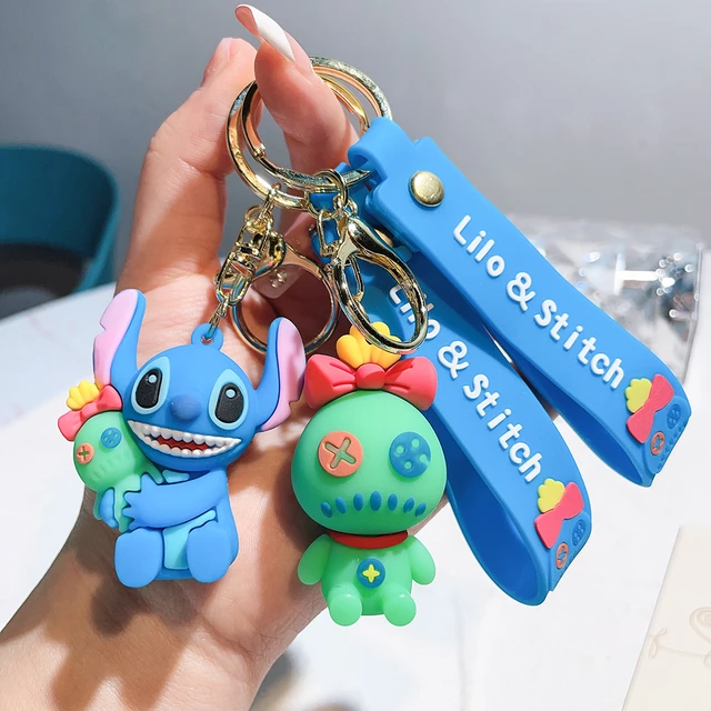 Stitch Keychain Variety of Cartoon Lilo & Stitch Cute Doll Keyring Fashion  Couple Bag Ornament Key Chain Car Pendant Gift