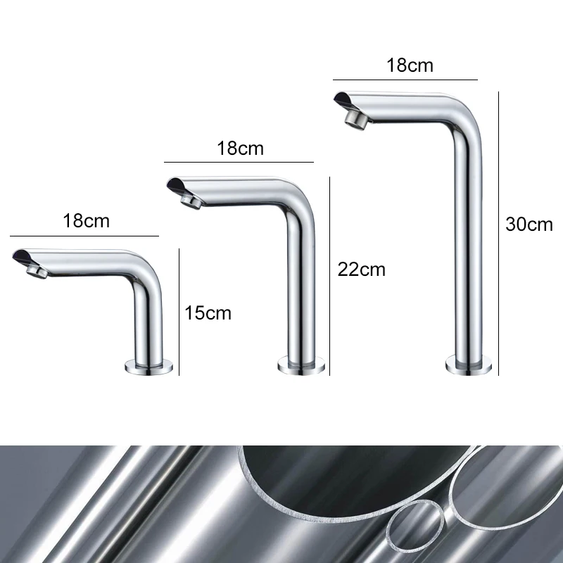 Basin Faucet ELLEN Sensor Chrome Deck Mounted Automatic Inflated Water Mixer Tap Tall Sink Faucets ELS8870