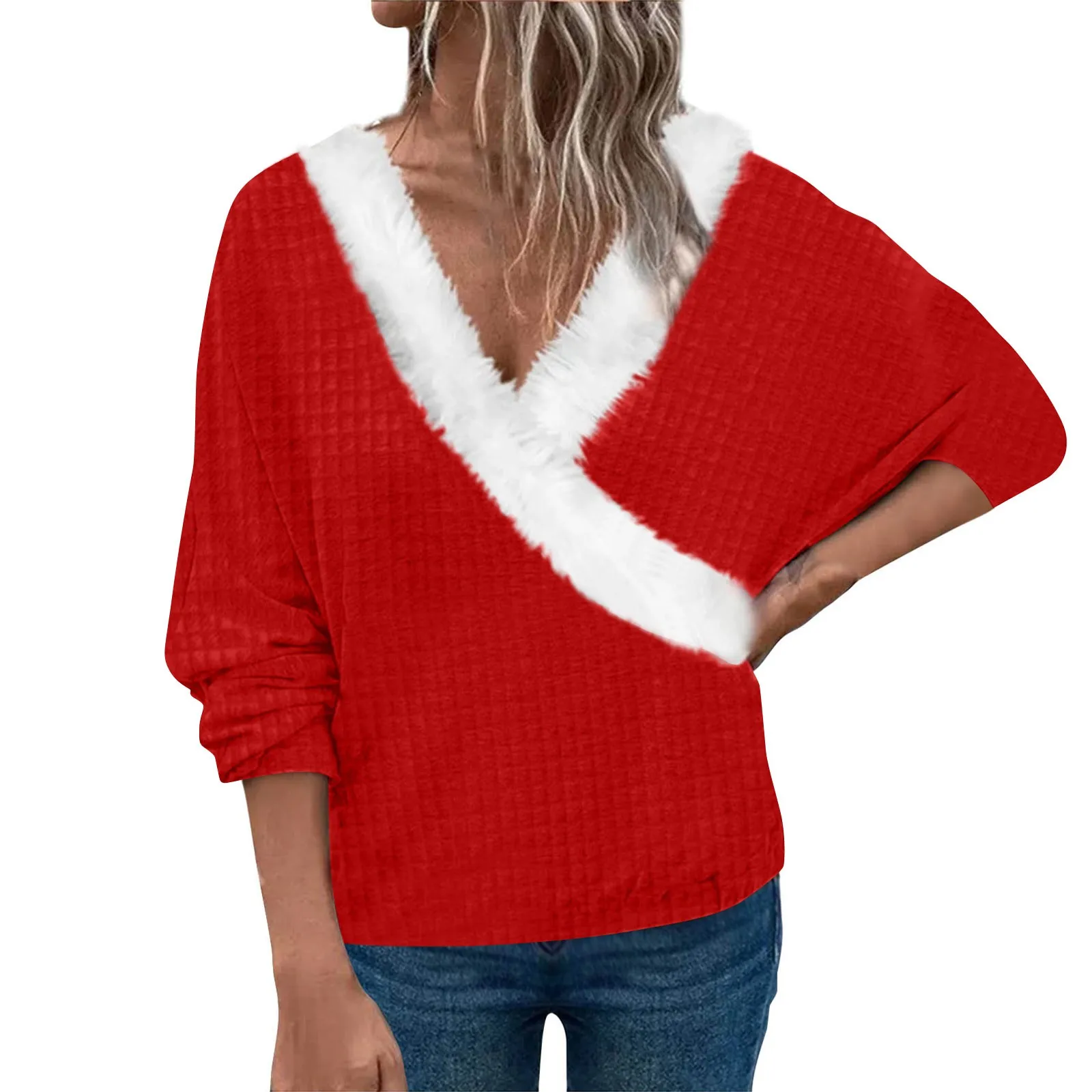 

Streetwear 5XL Large Size Soft Plush Sweater Casual Long Sleeve V-Neck Loose Pullovers Tops Autumn Winter Women Clothing Sweater