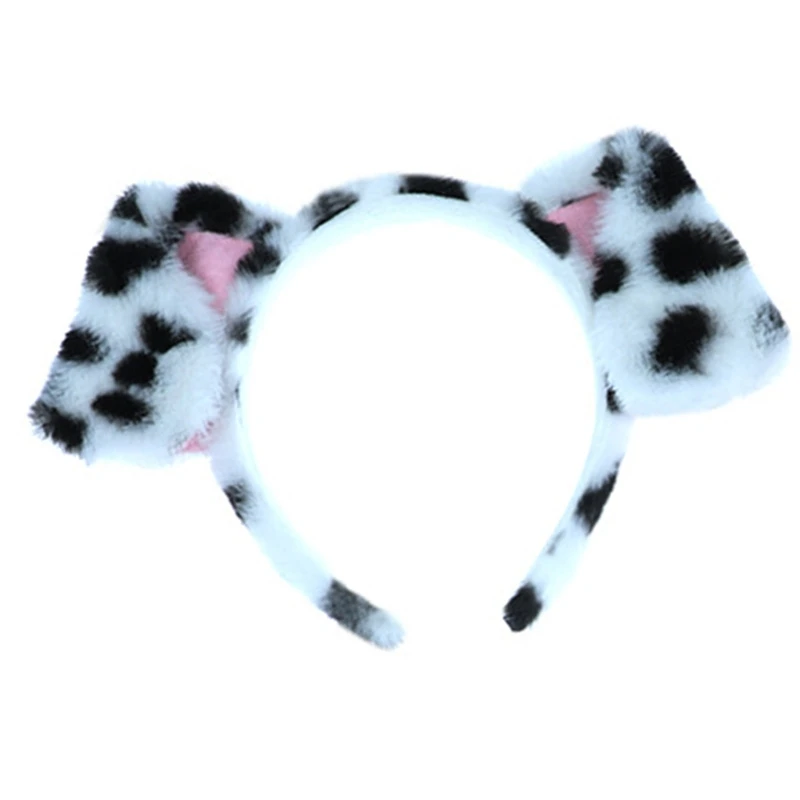 Lovely Furry Animal Ears Headwear Hair Hoop Plush Dog Ears Headdress Simulation Animal Ear Headband for Daily Wear