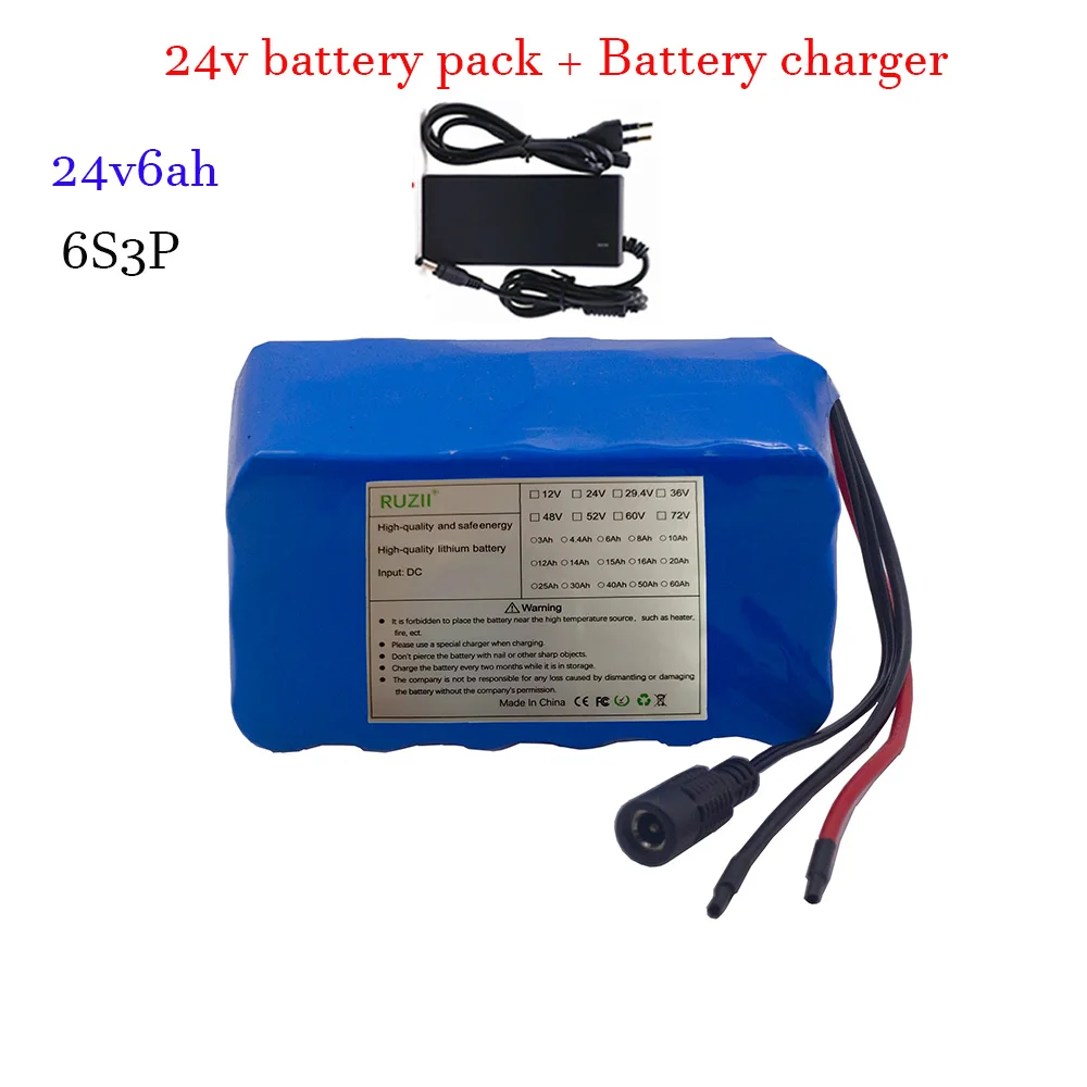 

24V 6ah New Electric Scooter Lithium Battery Pack for Electric Scooter E Bike Bicycle Batteries Include Charger US/EU plug