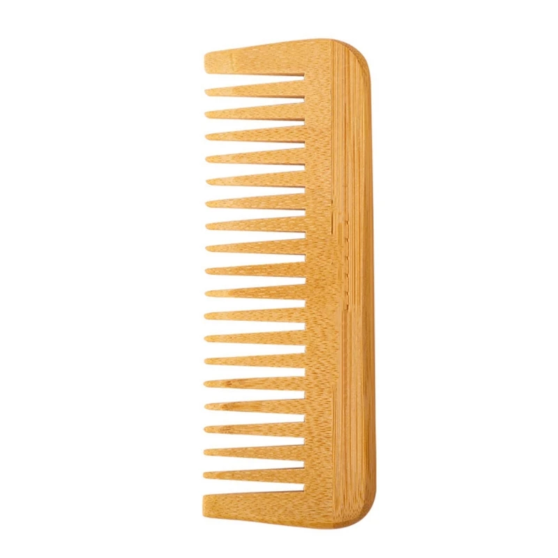 Description Picture 3 of item652F Natural Bamboo Wooden Wide Tooth Comb Anti-Static Comb Hair Care Healthy Comb Massager for Hair Styling Tools