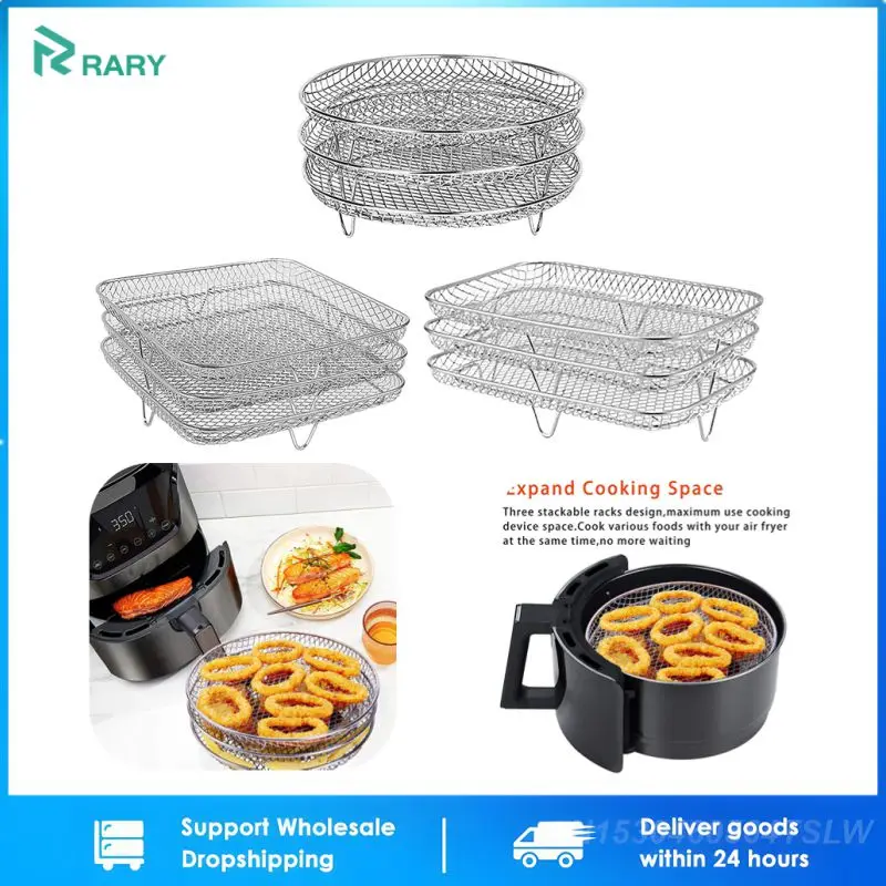 Dropship 1pc Kitchen Air Fryer Rack Accessories; BBQ Grill Tray