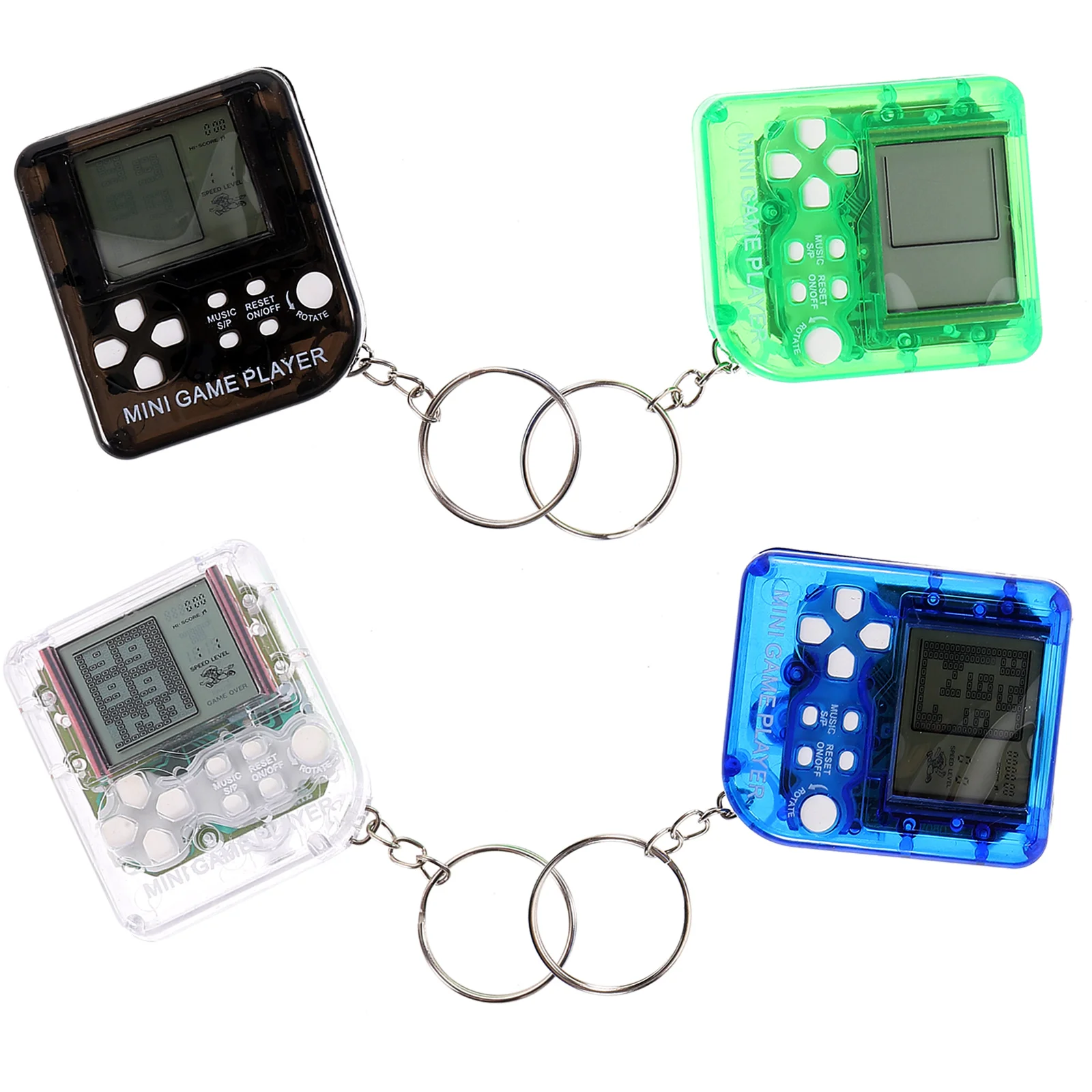 Mini Electronic Game Console Keychain Bag Pendant Charms Creative Decor Machine Hanging Toy