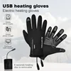Winter Heated Gloves Unisex Waterproof Windproof Cold Gloves Snowboard Moto Ski Riding Driving Warm Touchscreen Zipper Gloves 2