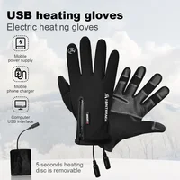 Winter Heated Gloves Unisex Waterproof Windproof Cold Gloves Snowboard Moto Ski Riding Driving Warm Touchscreen Zipper Gloves 2