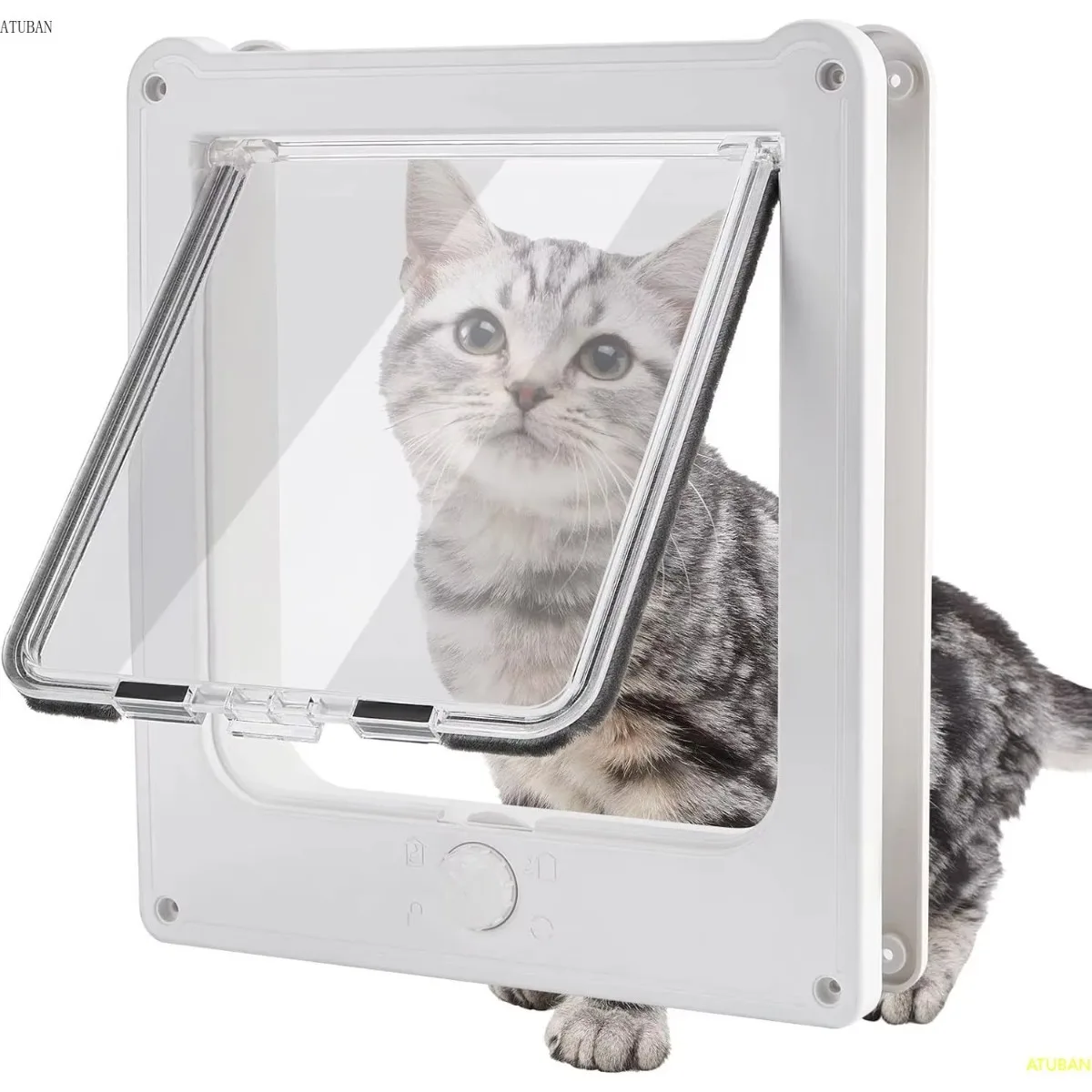 4-Way Lock Magnetic Cat Door 1