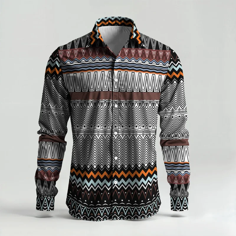 2025 Spring/Summer Fashion Men's Set Printed Simple Long Sleeve Suit Slim Fit Breathable Cotton Blended Casual Wear Resistant Fa_voghion.com