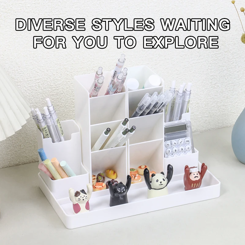 Pen holder stationery organizer Pen Pencil Holder Desk Cute Stationery Home Office School Craft Art Supply Accessory Crayon Caddy Box Organizer Storage