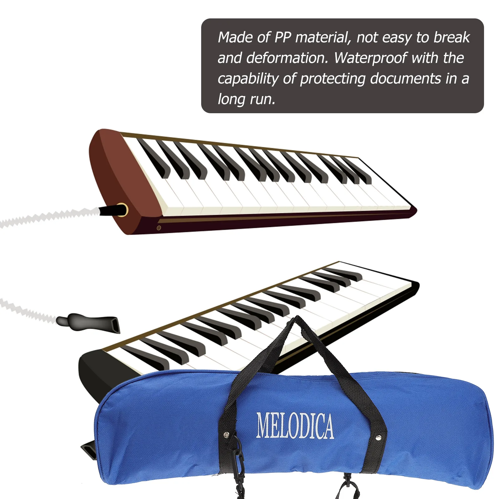 32 Key Melodica Carrying Case Keyboard Piano Storage Bag Musical Instrument Melodica Bag Shoulder Strap Handle For Travel piano keys melodica