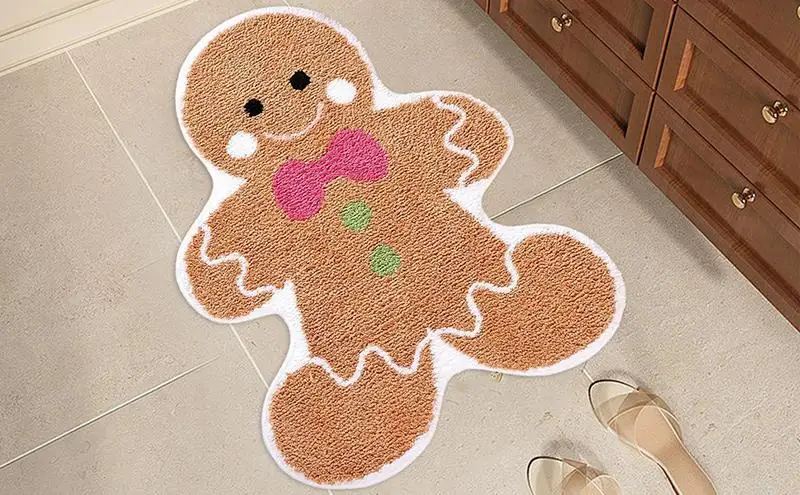 Christmas Kitchen Rugs and Mats Gingerbread Kitchen Decor Non Skid