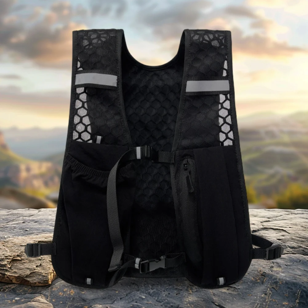 Outdoor Lightweight Hydration Vest Breathable Running Vest Bag Waterproof Water Bottle Storage Backpack Camping Sports Backpack