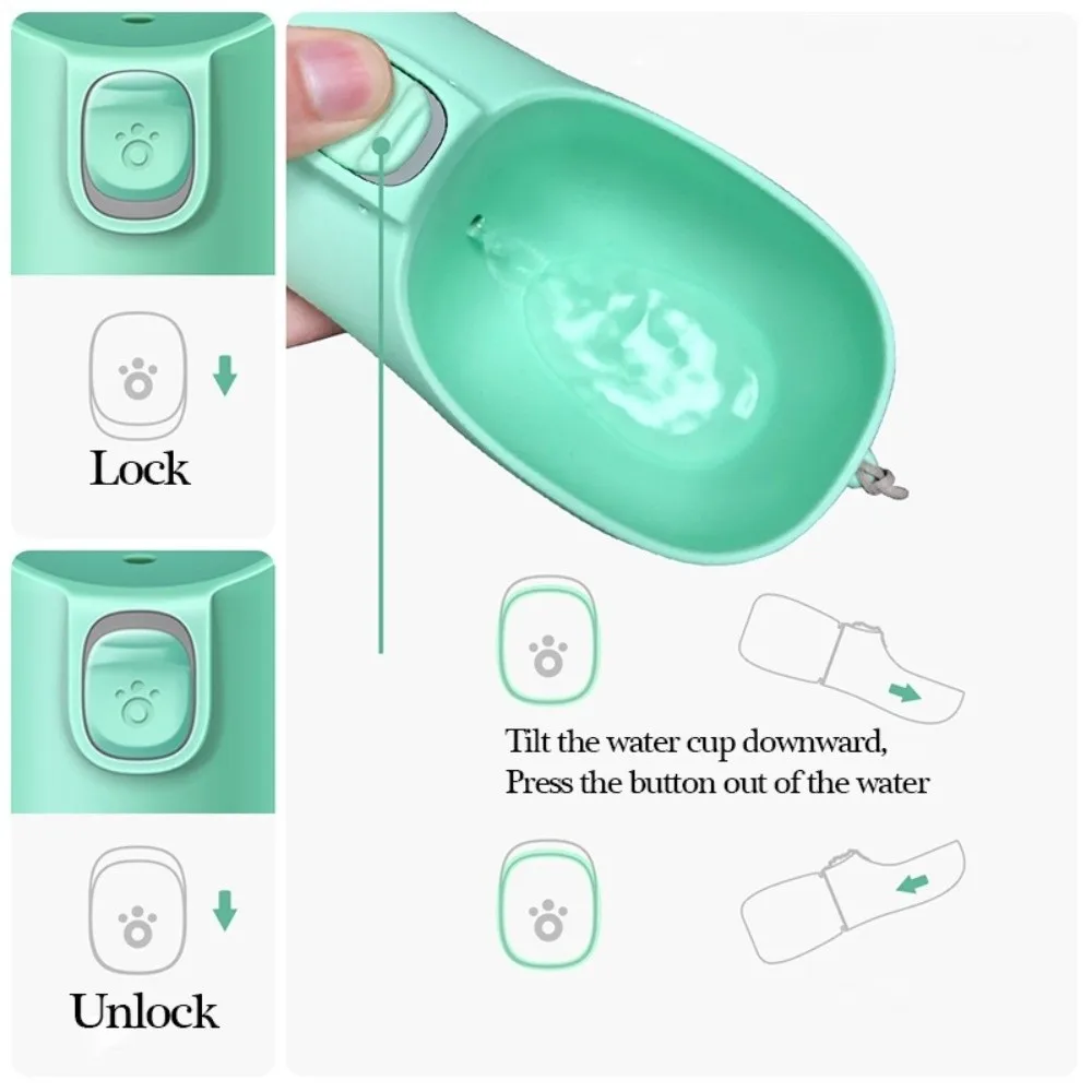 350ml/550ml Outdoor Dog Water Bottle Plastic Portable Dog Water Dispenser No Leakage Removable Pet Water Feeding Supplies