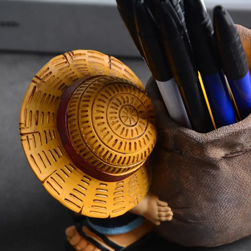 Anime One Piece Luffy Resin Office Pen Holders Collectible Monkey