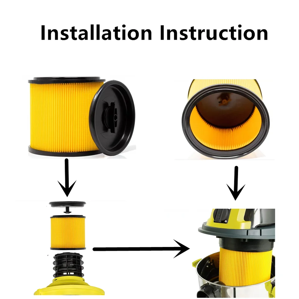 Parkside Filtro A Pieghe Originale Con Tappo A Baionetta Per Aspiratori PNTS 1300 C3 E 1500 C4