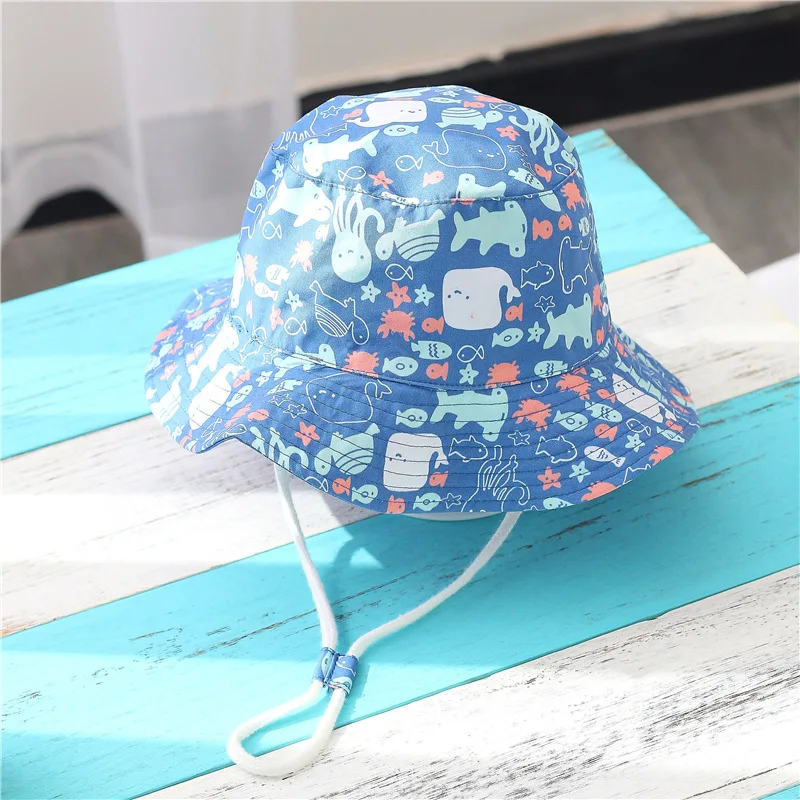 New Baby Sun Hats For Boys Girls Cartoon Bucket Hat UV Cotton Summer Panama Girls Hat Bonnet Kids Toddler Children Fisherman Hat