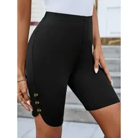Plus Size 1XL-5XL Women Yoga Shorts High Waisted Knee Length Stretchy Casual Shorts Ladies Yoga Lightweight Comfy Shorts - Image 3