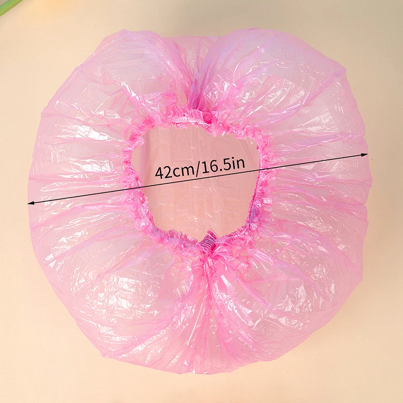 Shower Cap 80pcs Shower Cap Head Cover Elastic Plastic Thickened Pink Round Cover Food Kitchen Bathroom Accessories Food Preservation Bag