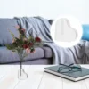 Love Flower Arrangement Base Fake Rose Display Heart Shape Holder Container Single Shelf Acrylic 3
