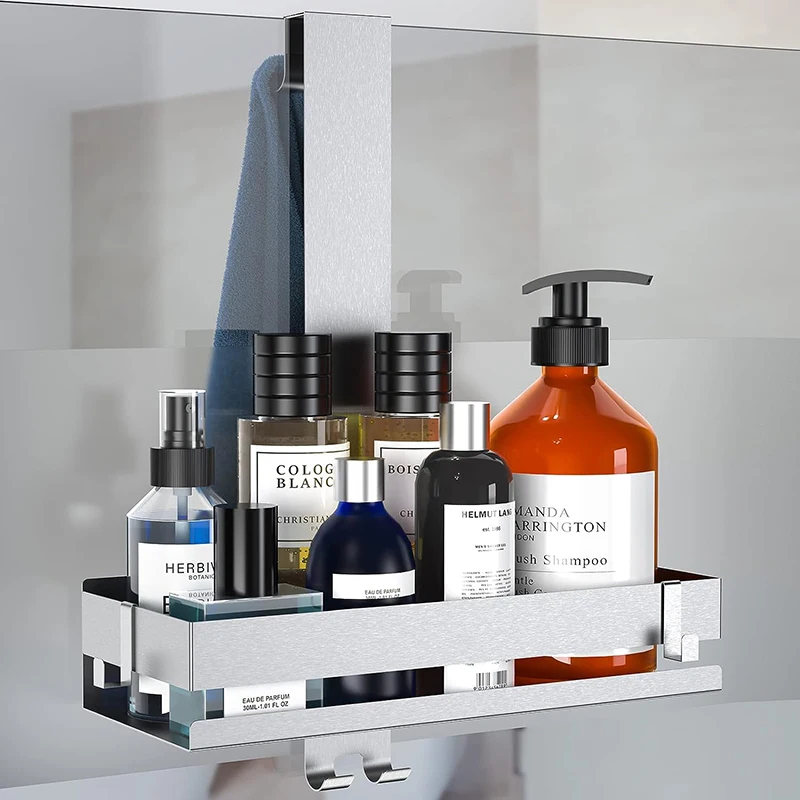 Movable Bathroom Shelves No Drill Shelf Organizer Shower Support Steel Shelf Multifunction Shelves Storage Unit For Bathroom 5