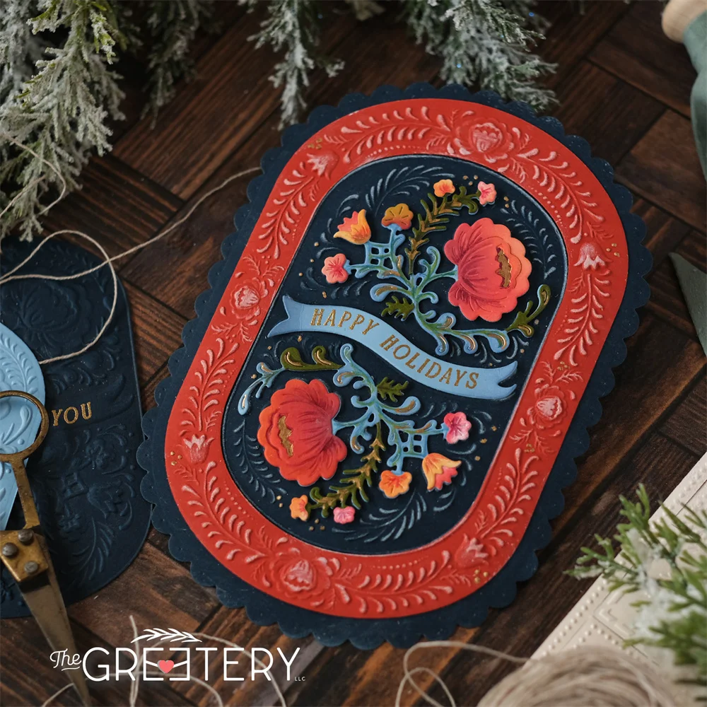 보태니컬 마켓 플레이스 미니 뉴 비티 홀리데이 금속 커팅 다이 스탬프 스텐실 DIY 스크랩북킹 수제 사진 앨범용