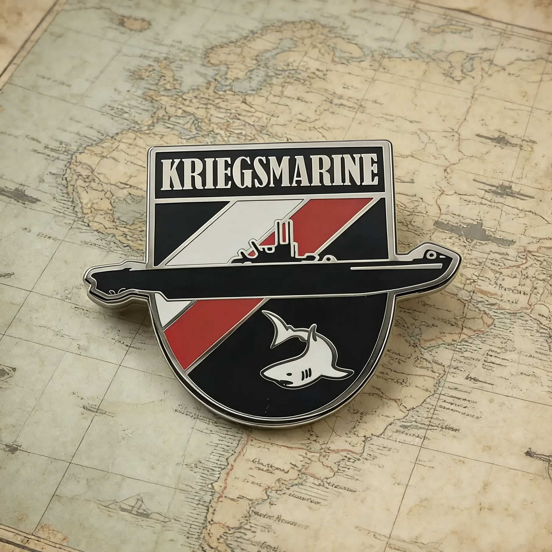 German U-Boat Submarine Emblems Enamel Pin Set - Historical Military Badge Collection Gift