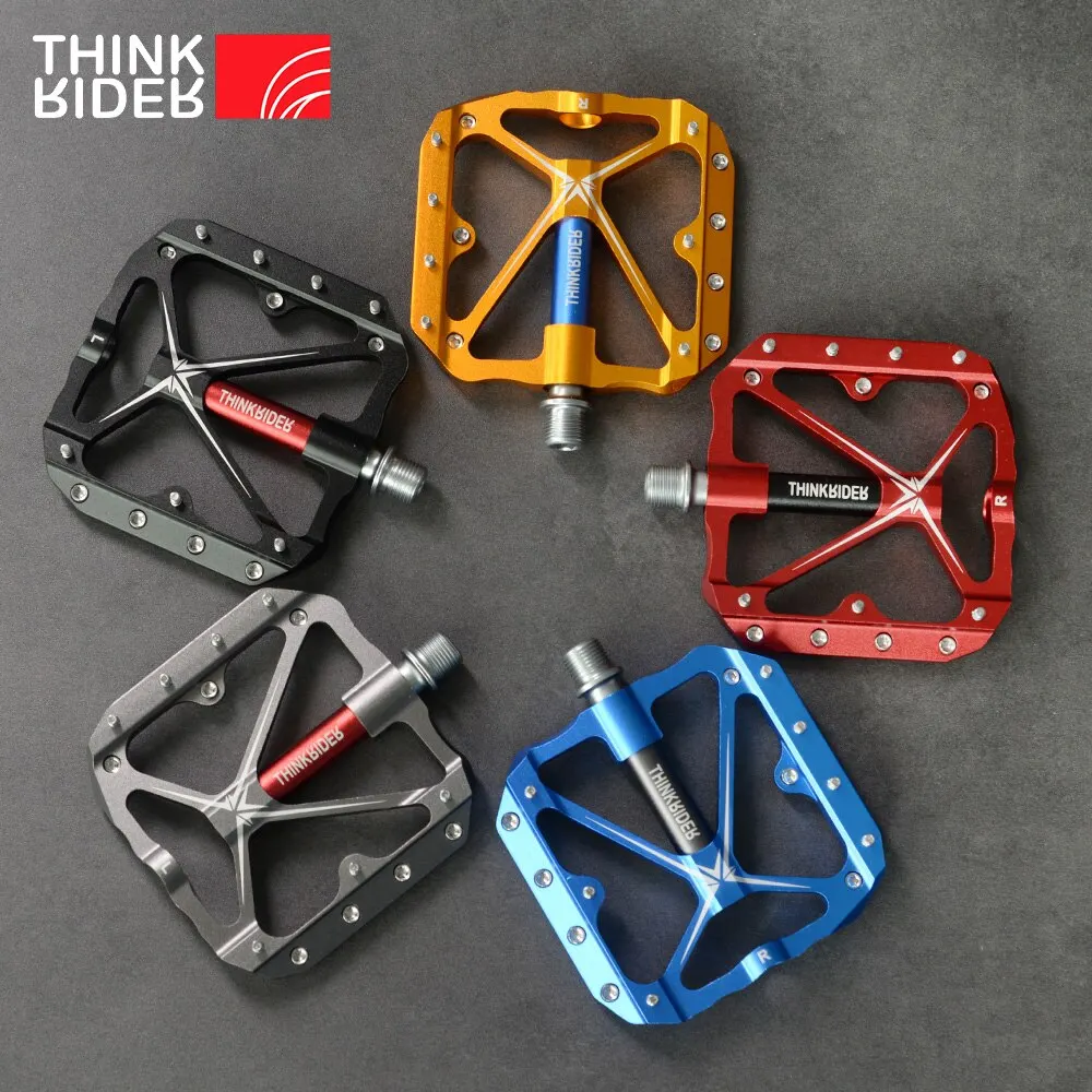 Bicycle Pedals ThinkRider Flat Bike Pedals MTB Road 3 Sealed Bearings Bicycle Pedals Mountain Bike Pedals Wide Platform Accessories Part