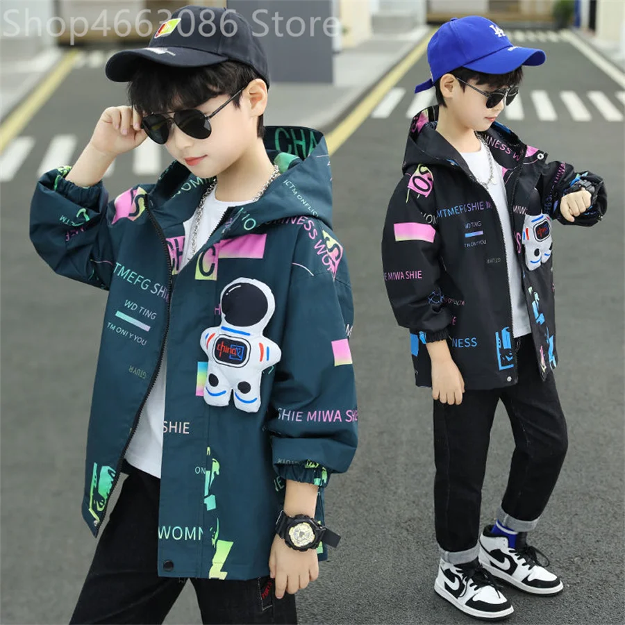 Teenager Children's Baby Windbreaker Jacket for Boy Spring Waterproof Coat Trench Autumn Kid Boys Coat Girls Patchwork Jackets
