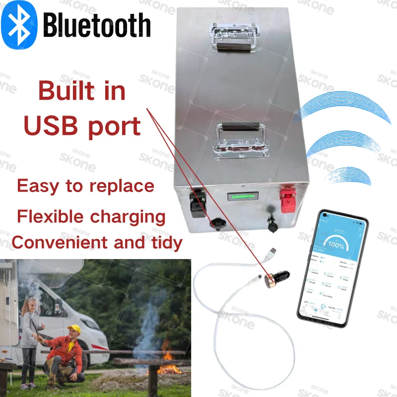 60V LiFePO4 Rechargeable Battery with Bluetooth for Solar Backup Systems