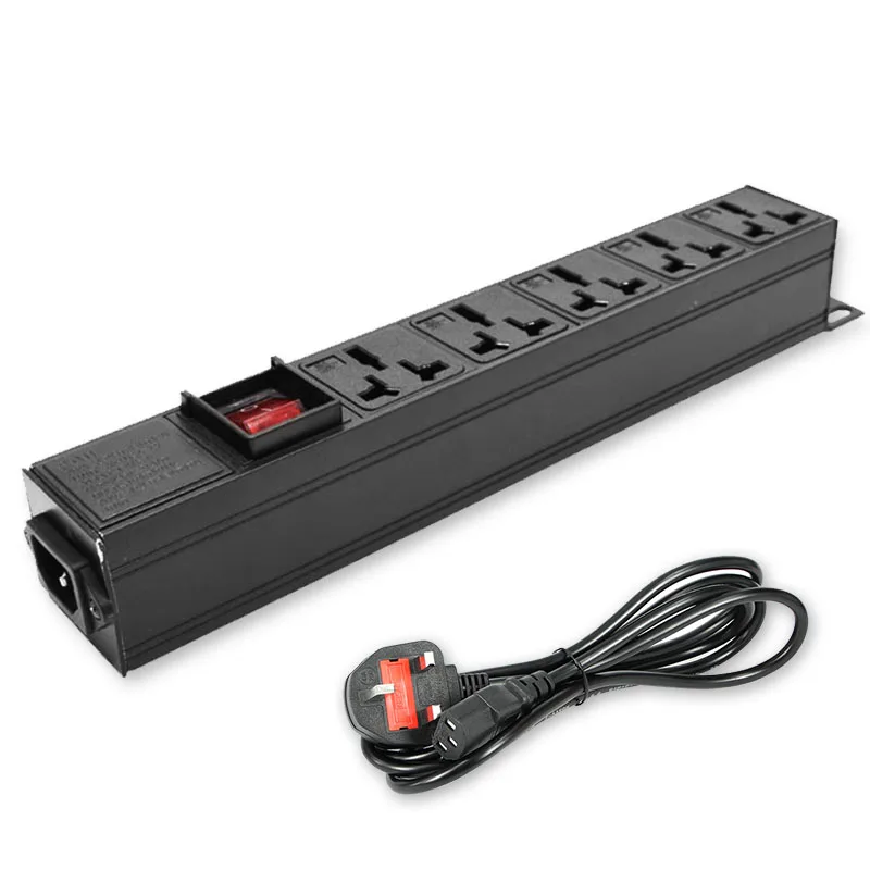 Pdu Power Strip Network Rack Distribution 5 Unit Socket 16a Universal Outlet Switch C14