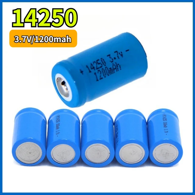 3.7V Rechargeable Battery 14250 1200mAh for Flashlight Cordless Phones Smoke Alarm Infrared Laser Sight Walkmans Laptop Toy