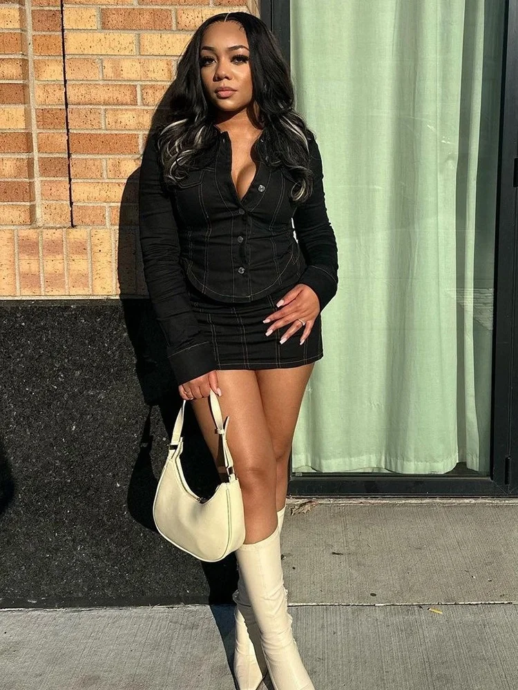 Wmstar Set Women Whoisale 2025 A New Cross Border Workwear for Europe America A Two Piece Short Skirt Sexy Casual Sexy Summer