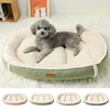S9822d0ca82ab4163b74b51695aa32a0eI.jpg Pet Cat Dog Sleeping Bed Small Medium Dog Puppy Bed Universal Cat House Kennel Pad Winter Warm Cat Nest Suede Washable Pet Mat