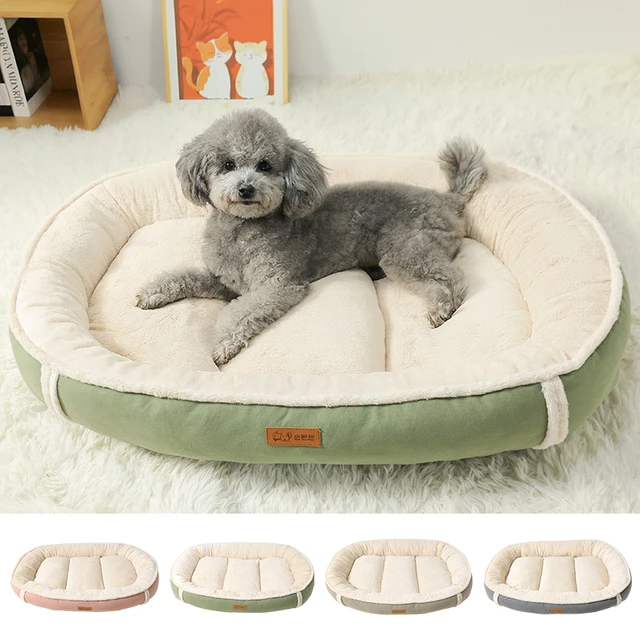 S9822d0ca82ab4163b74b51695aa32a0eI.jpg Pet Cat Dog Sleeping Bed Small Medium Dog Puppy Bed Universal Cat House Kennel Pad Winter Warm Cat Nest Suede Washable Pet Mat