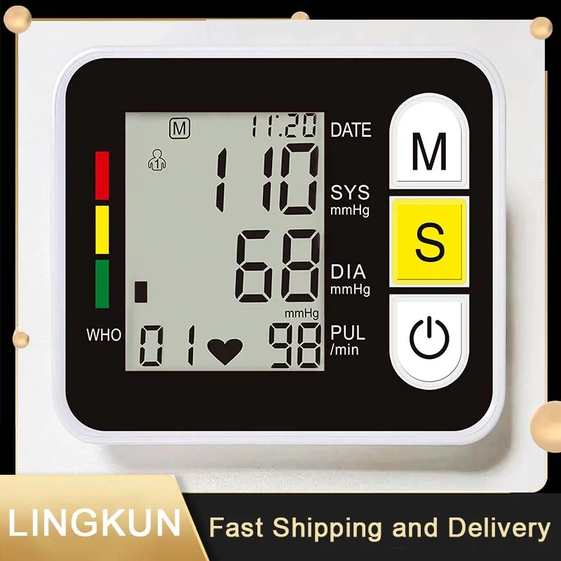 Blood Pressure Monitor Blood Pressure Meter Upgraded Blood Pressure Monitor Wrist Automatic Pressure Pump Digital Display Heart-beat Household Home Tonometer Meter