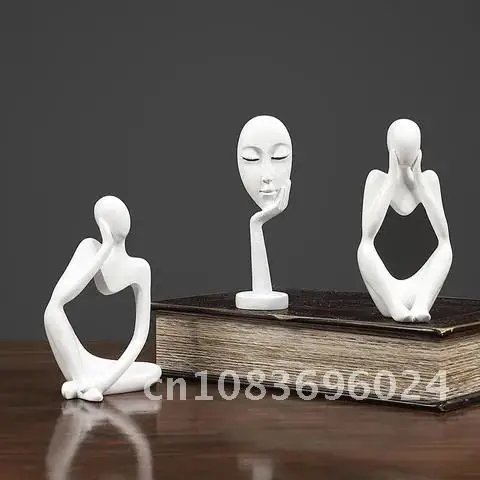 

Home Decoration Accessories Abstract Figure Sculpture Modern Art Interior Ornaments for Office Boho Home Decor Thinker Figurine