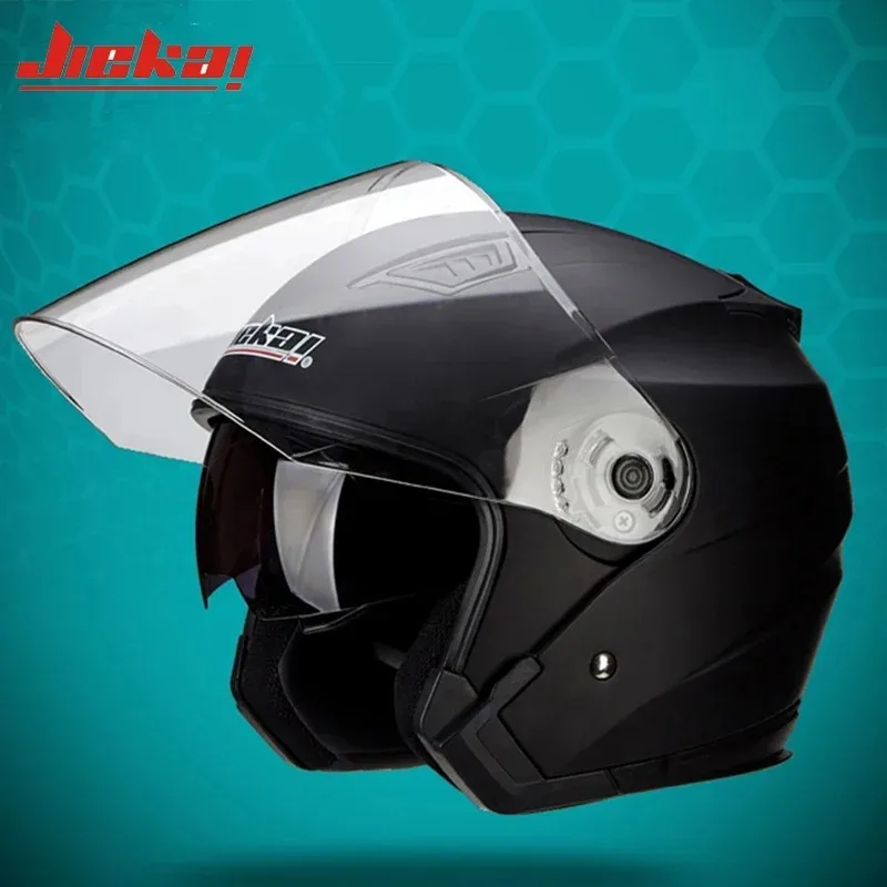 Motorcycle Dual Lens Vintage Motorbike Casco Go Kart Scooter Motor Van Four  Seasons Racing Half Casque Helmet - AliExpress