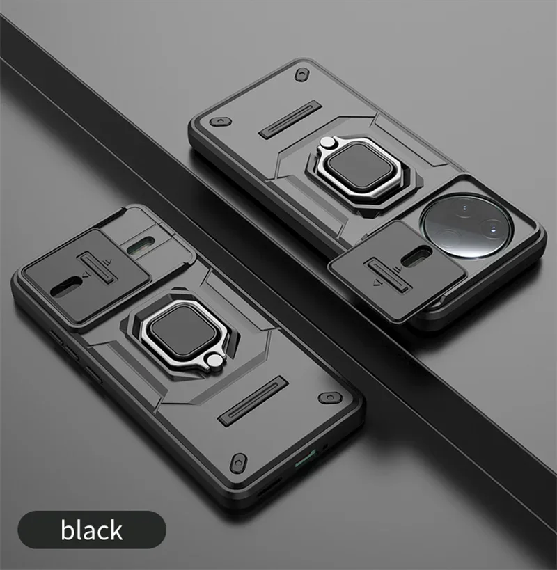 Armor Shockproof Case with Magnetic Stand Holder and Ring - Enhanced Protective Cover