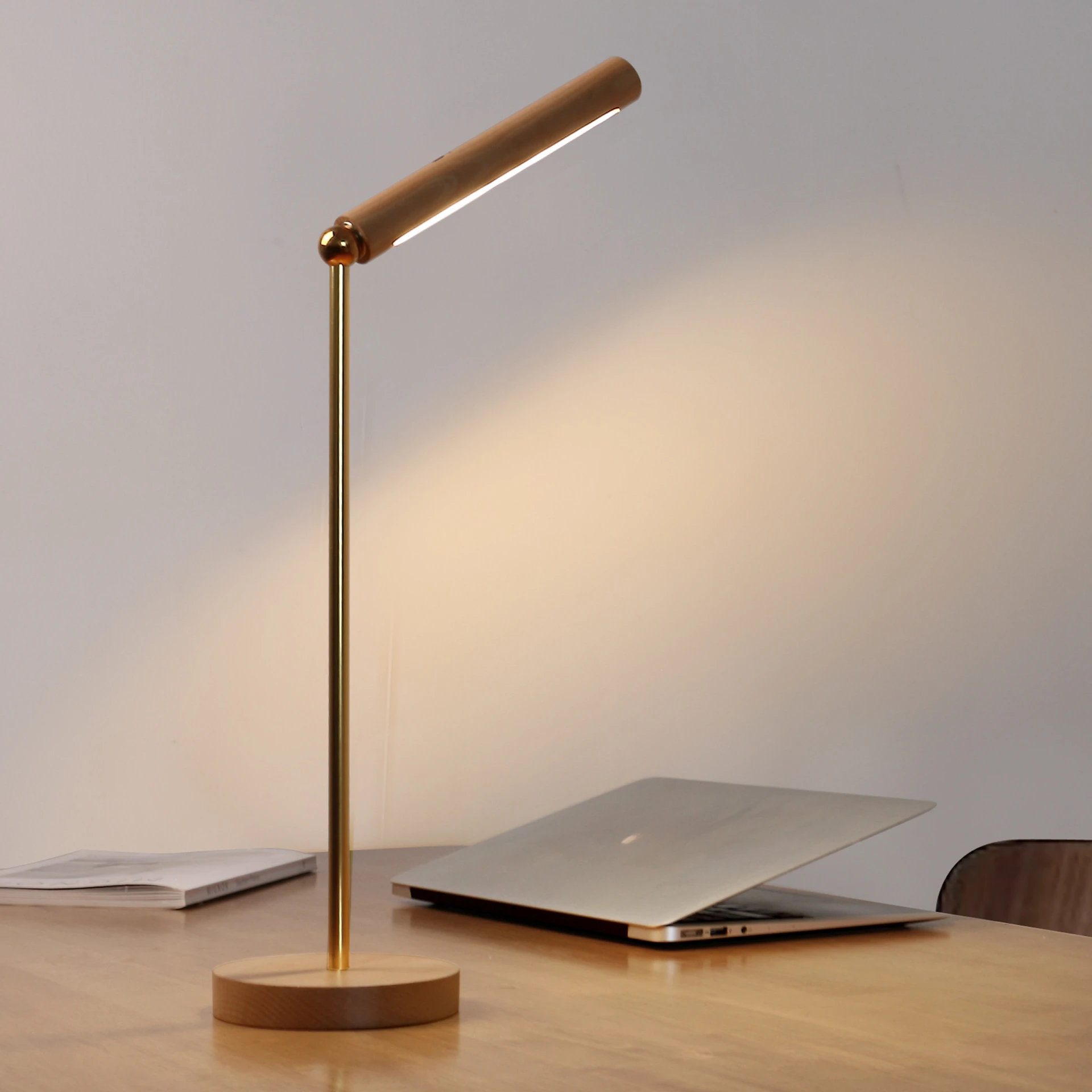 

Night Light Office Charging Removable Wooden Table Lamp Reading Books and Other Bedside Wooden Induction Lamp