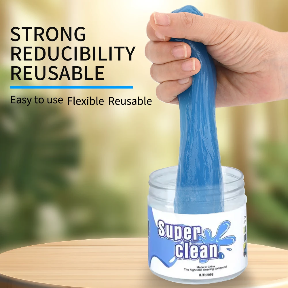 Car Cleaning Gel Car Cleaning Tool Cleaning Gel Car Wash Interior Cleaning Gel Slime Machine Auto Vent Magic Dust Remover Glue Computer Keyboard Dirt Cleaner Supplies