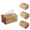 Japanese-Style Jute Tissue Case Napkin Holder for Living Room Table Tissue Boxes Container Home Car Papers Dispenser Holder 3