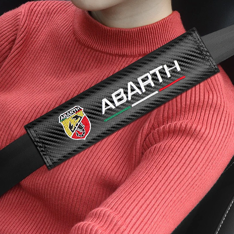 Housse de Protection pour ceinture de sécurité de voiture, 2 pièces, haute qualité, pour Fiat Abarth 500 Abarth 124 Abarth 595 500c, accessoires de voiture