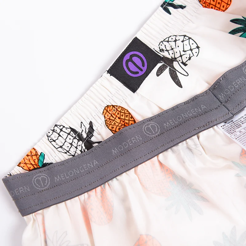Pure Cotton Panties Orange Pineapple For Men And Women Pattern Comfortable Breathable Shorts For Home Leisure
