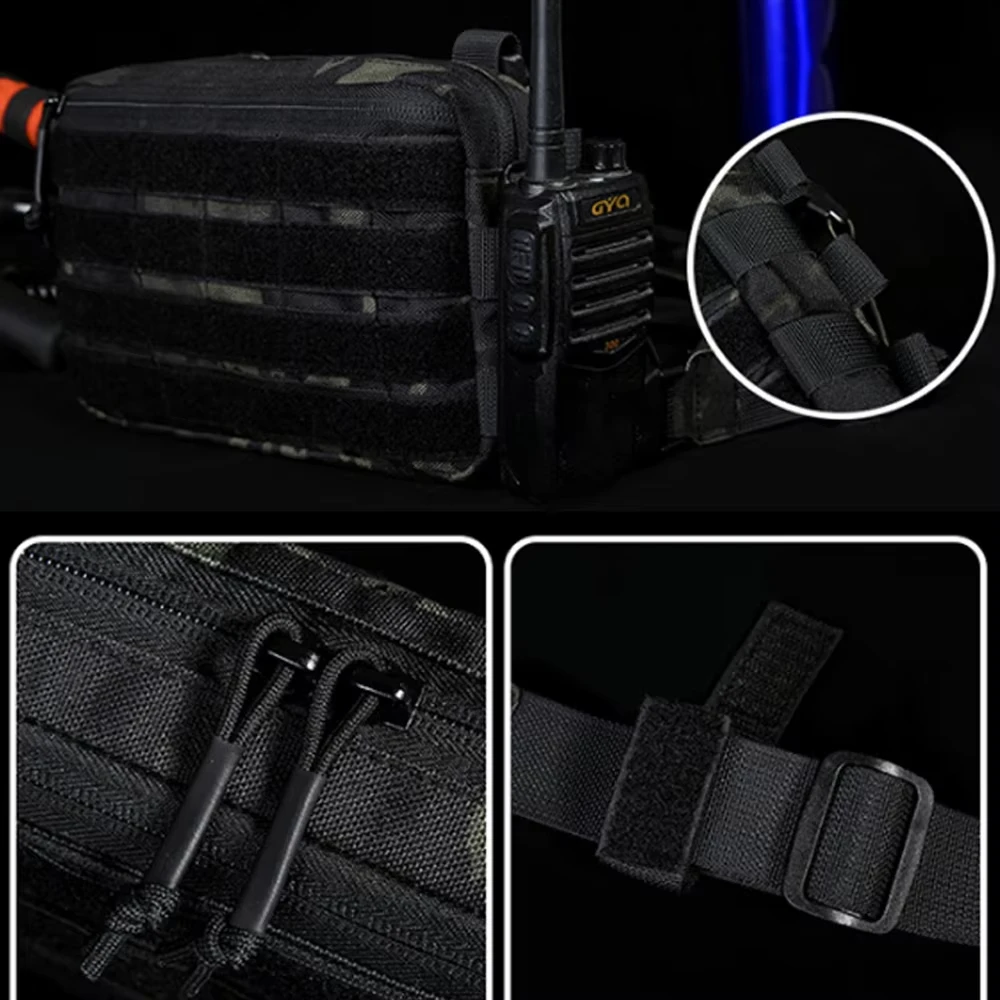 Tactical Vest Chest Bag CS Wargame Rig Airsoft Pouch Holster