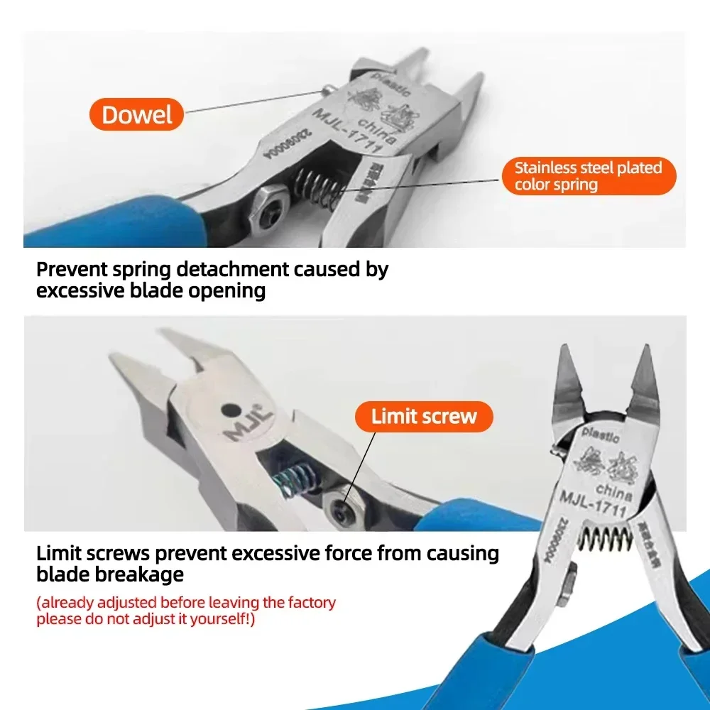 MJL M-1711 Model Nippers Ultra-Thin Single-Edged Gundam Model Building Tools for Beginners To Repair and Fix Plastic Models