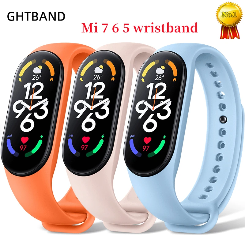 Ремешок силиконовый для xiaomi mi band 7 6 5, спортивный браслет для xiaomi band Mi5 Mi6 Mi7